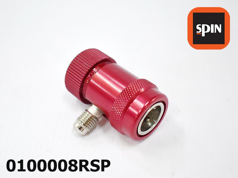 Brzi servisni priključak Spin A/C VP R134a crveni muški navoj